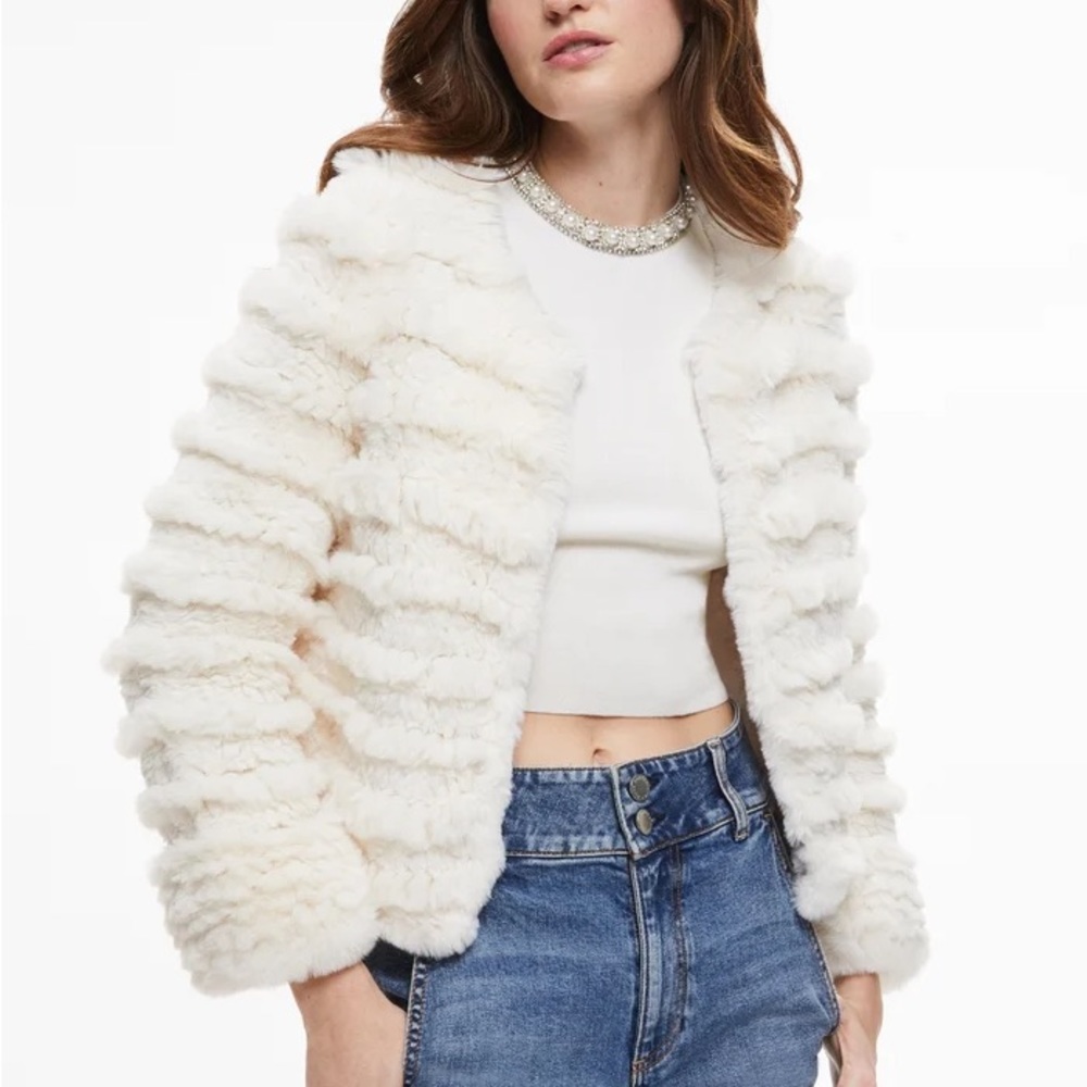 ALICE & OLIVIA FAUX FUR JACKET